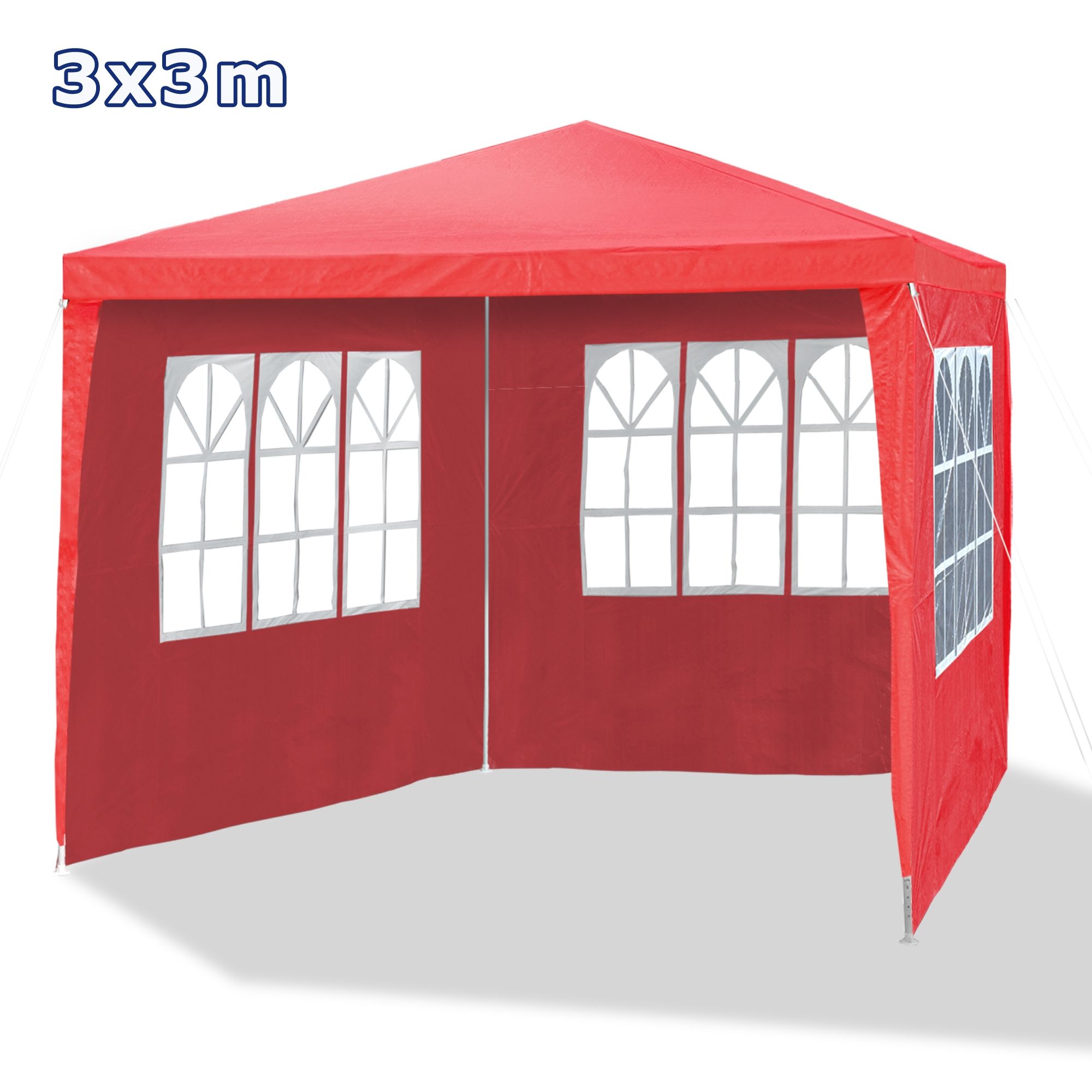 Pavilion gradina/cort racing structura harmonica rosu cu ferestre laterale