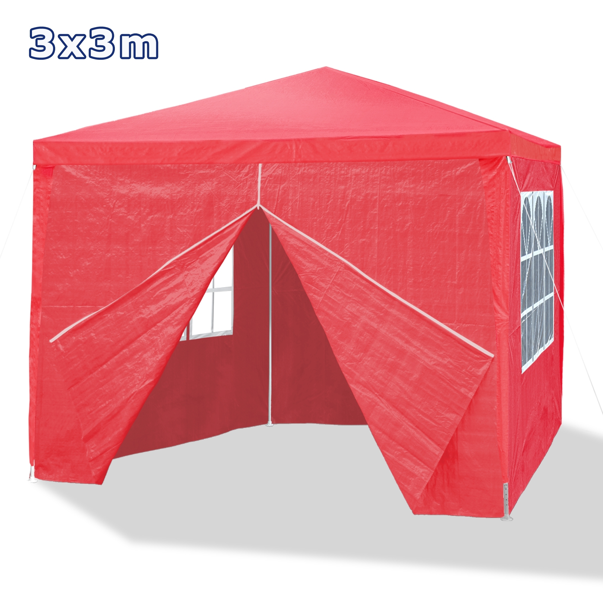 Pavilion gradina/cort racing structura harmonica rosu cu ferestre laterale - Image 3