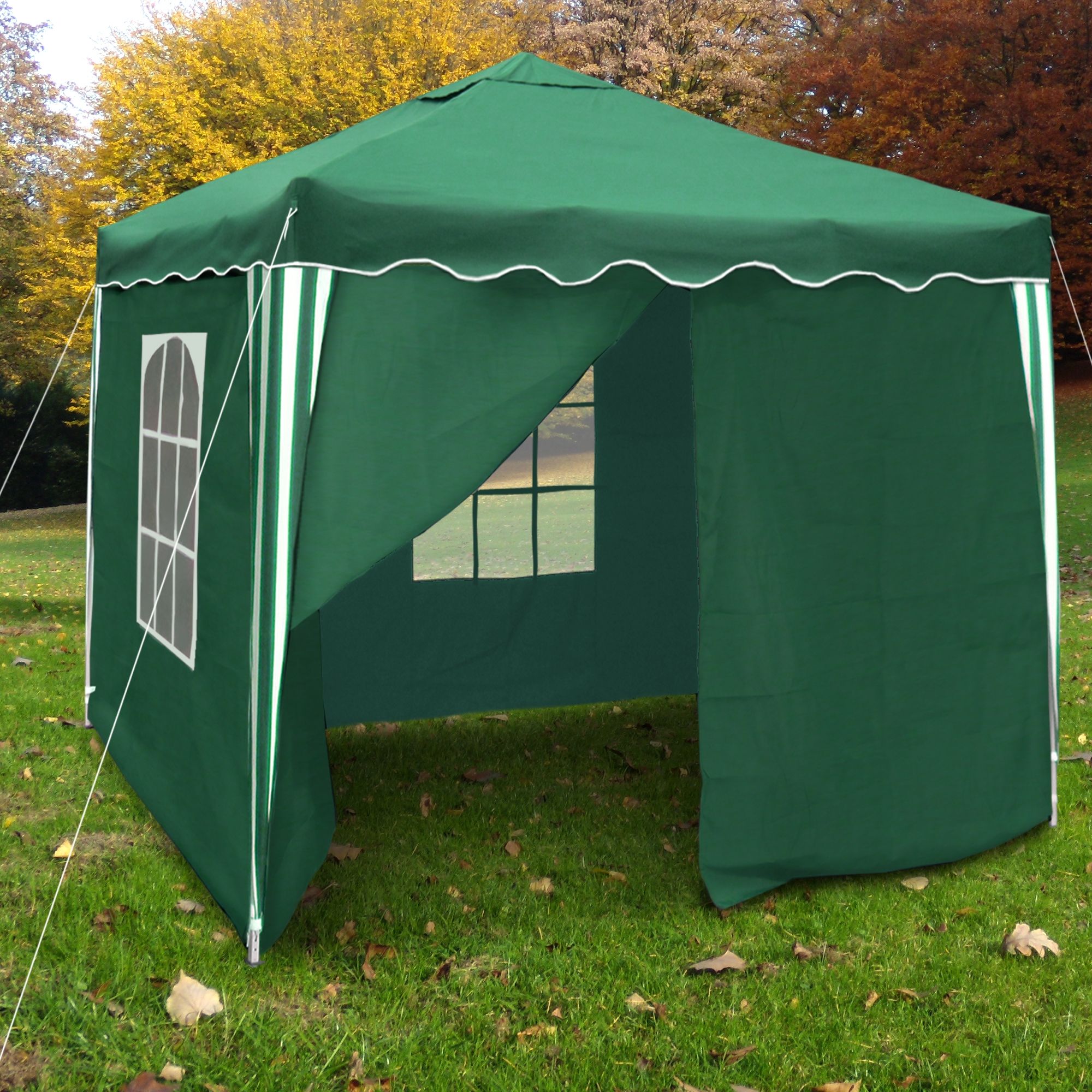 Pavilion gradina/cort racing cu structura harmonica verde cu laterale impermeabile - Image 2