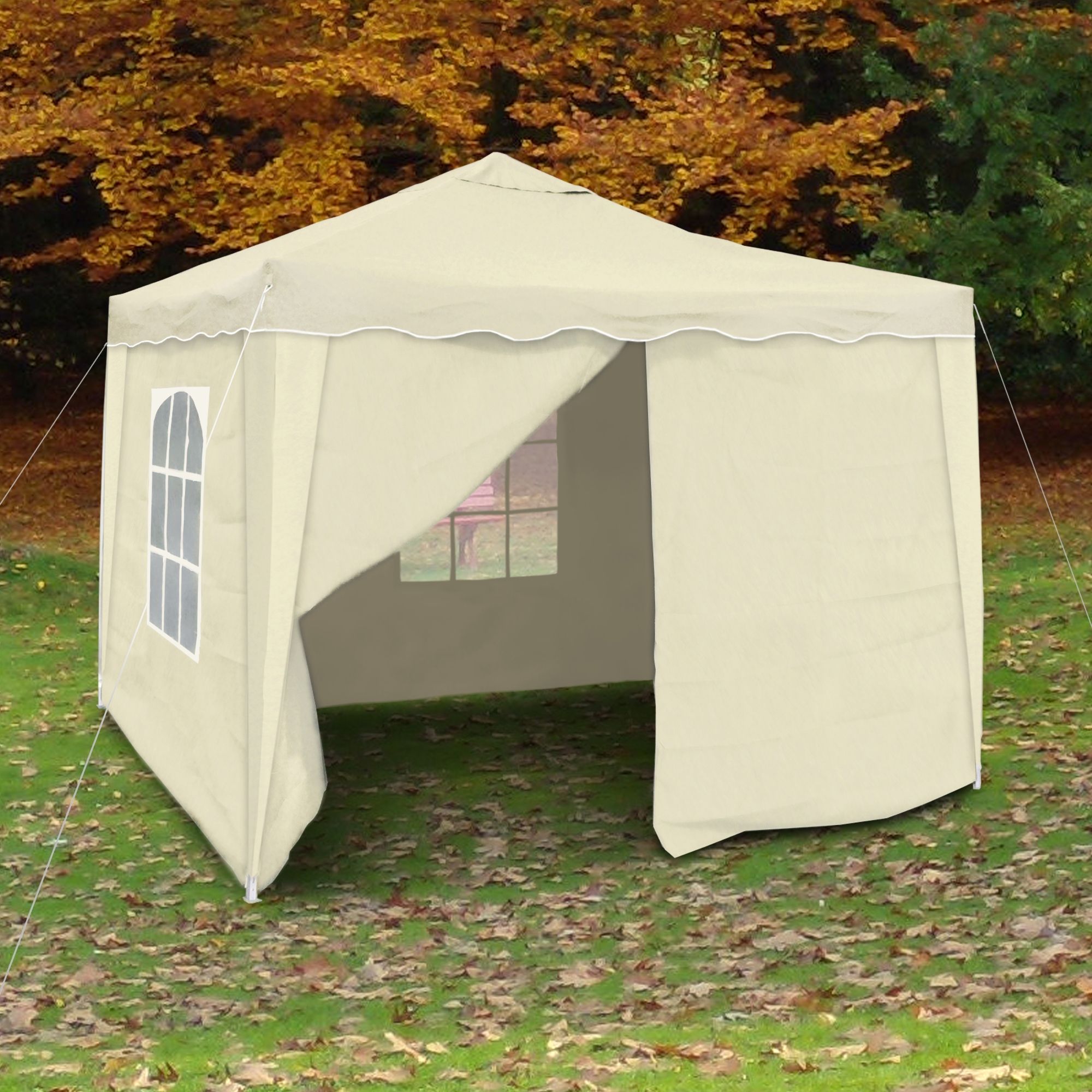 Pavilion gradina/cort racing 3x3m bej cu panouri laterale si geanta - Image 2