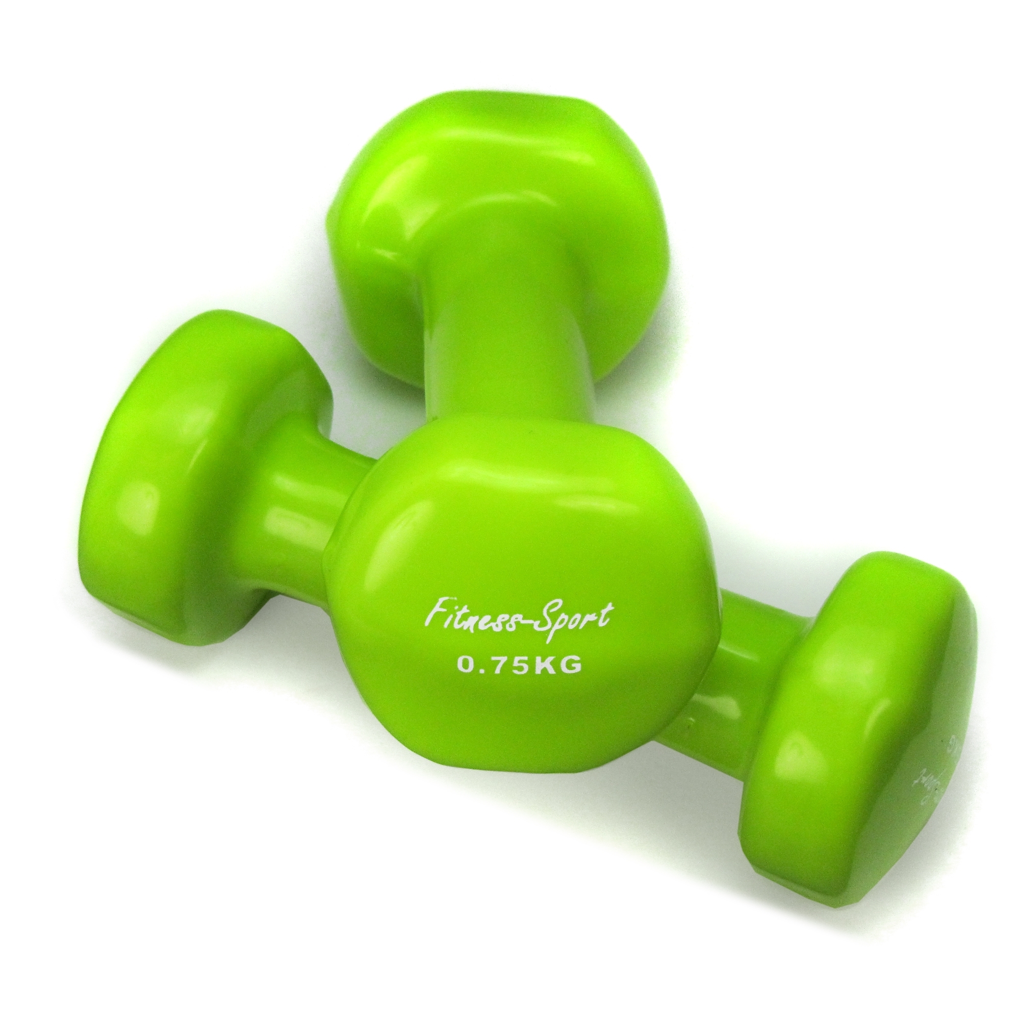 Gantere vinyl Fitness, Aerobic, Gymnastik und Sport, maner scurt hellgrün 0,75 kg, 1 pereche