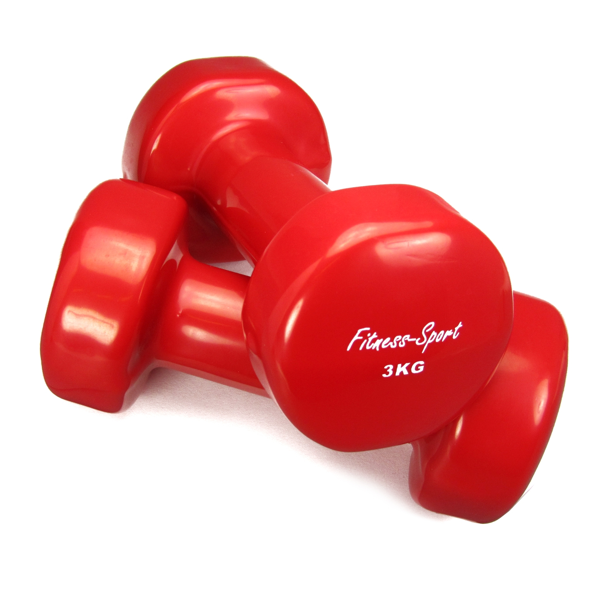 Gantere vinyl Fitness, Aerobic, Gymnastik und Sport, maner scurt rot 3 kg, 1 pereche