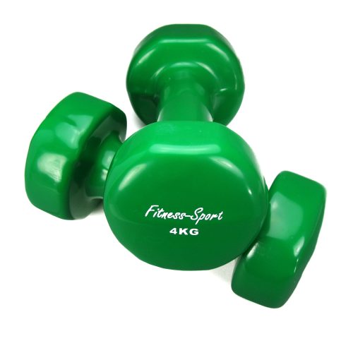 Gantere vinyl Fitness, Aerobic, Gymnastik und Sport, maner scurt dunkelgrün 4 kg, 1 pereche