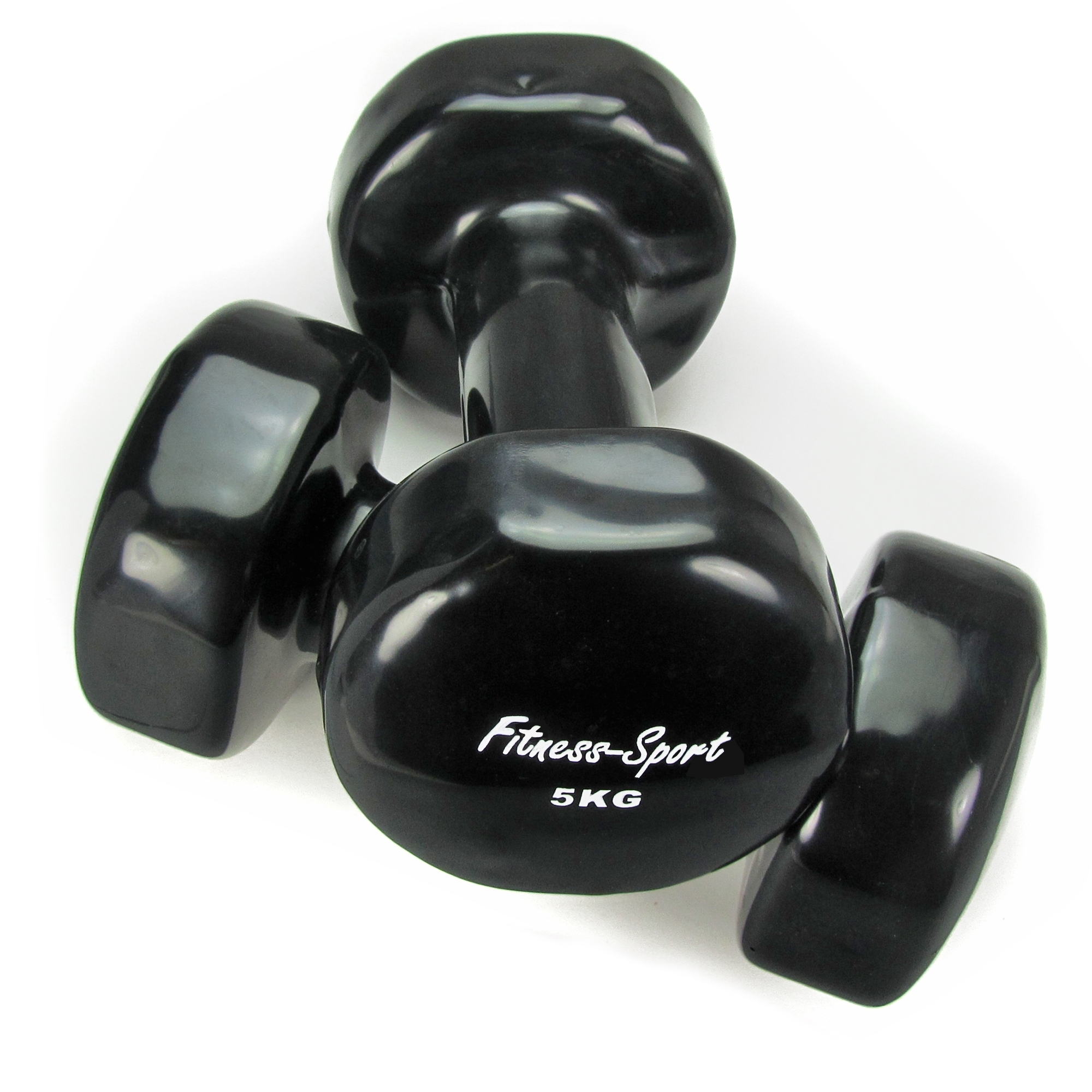 Gantere vinyl Fitness, Aerobic, Gymnastik und Sport, maner scurt schwarz 5 kg, 1 pereche
