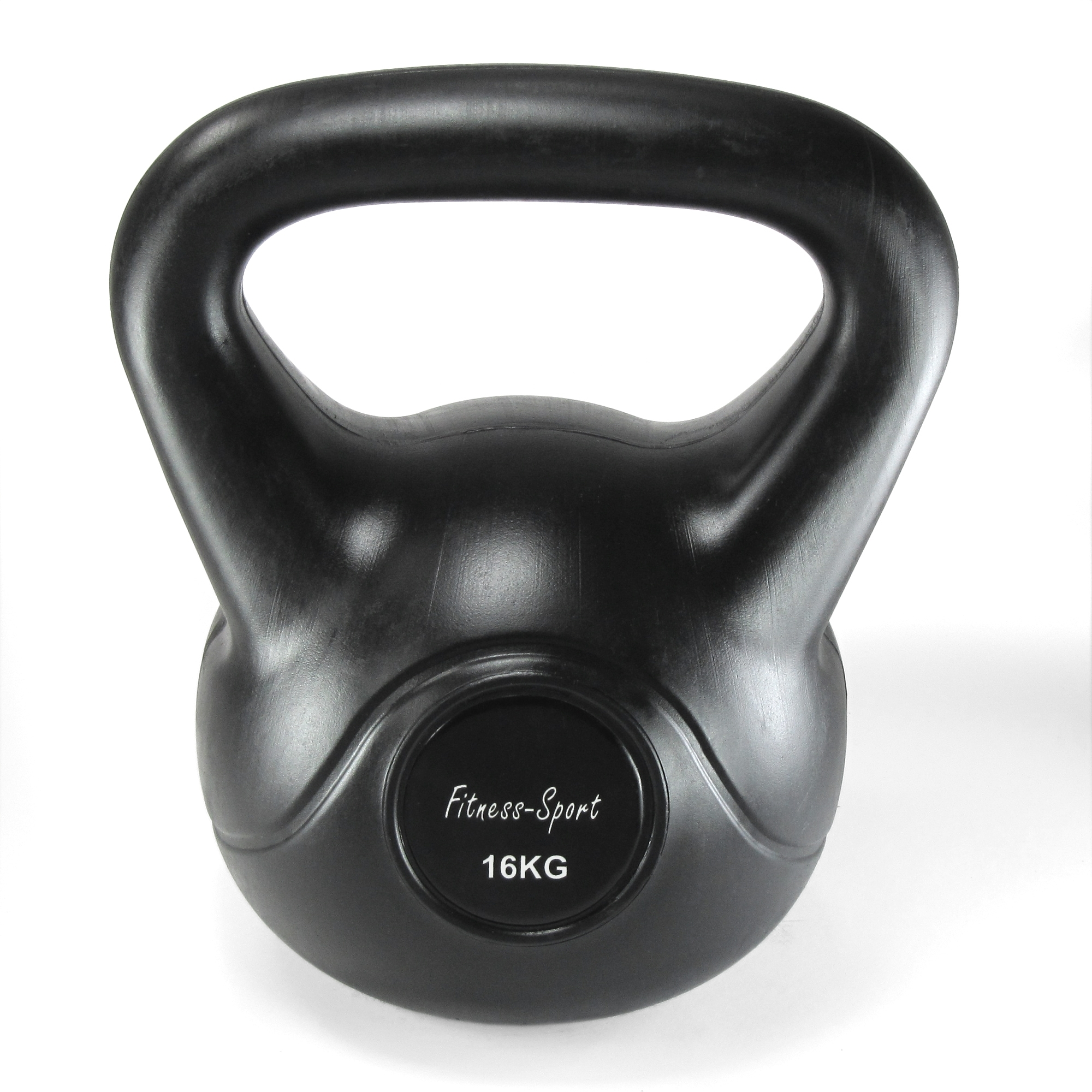 Gantera Antrenament Fitness Sport Kettlebel de greutate de 16 kg, greutate rotunda cu protectie cauciuc ext. schwarz