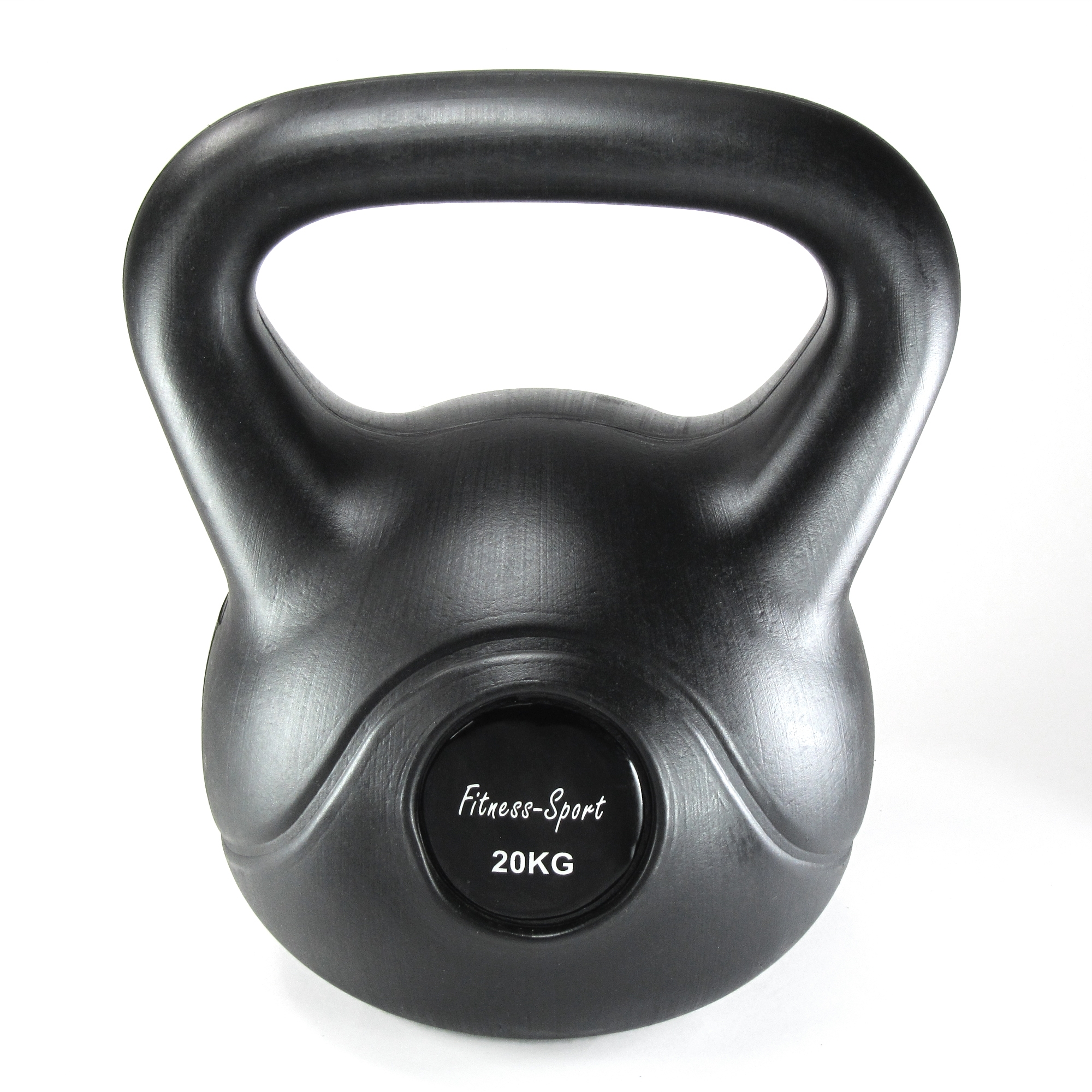 Gantera Antrenament Fitness Sport Kettlebel de greutate de 20 kg, greutate rotunda cu protectie cauciuc ext. schwarz