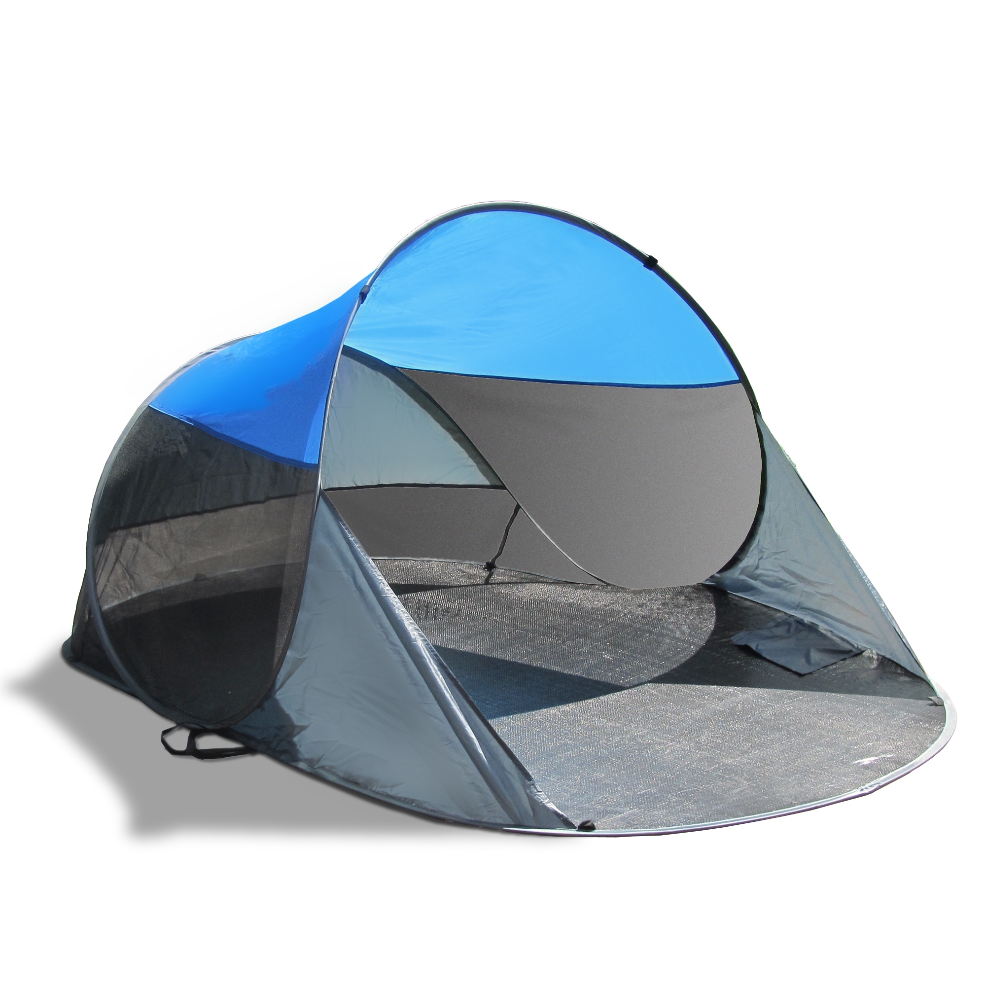 Cort plaja POP-UP cu protectie UV 40+ -albastru-anthrazid