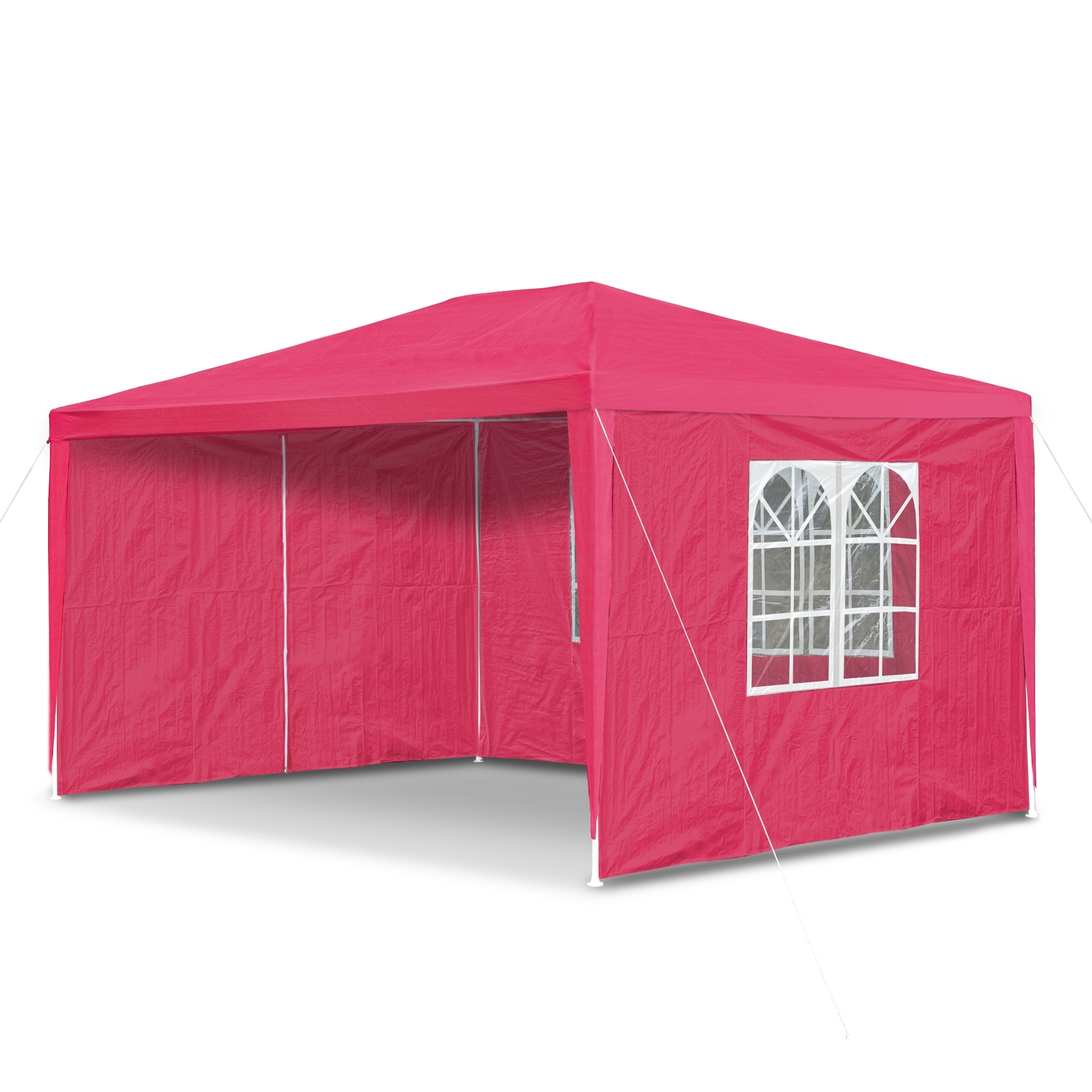 Pavilion gradina/chiosc 3x4m cu 4 pereti laterali -rosu