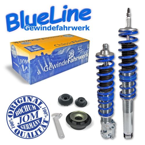 Suspensie sport reglabila JOM BlueLine cu kit flansa rulment telescopsatz pentru VW Golf II/ Jetta II 8.83-11.91 (19E) fara 4 x 4, amortizor cu arc/amortizor cu arc