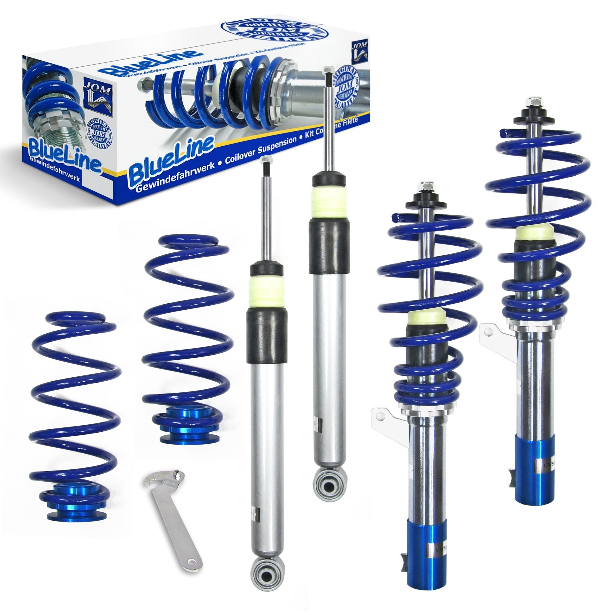 Suspensie sport reglabila JOM BlueLine VW Golf 6 Plus/ Variant 1.9TDi DSG/ 2.0TDi/ DSG Ø 50/55 mm!! fara Quattro, amortizor cu arc/ arc cu reglaj