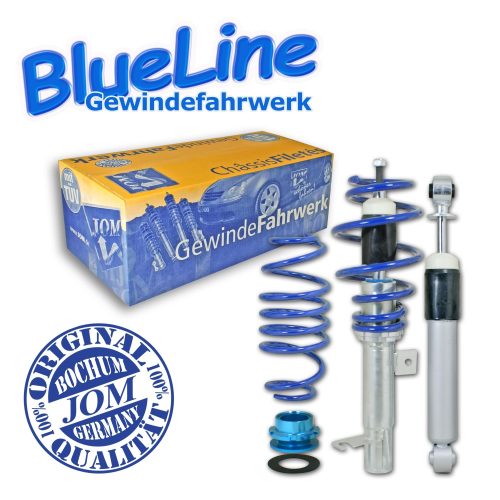 Suspensie sport reglabila JOM BlueLine pentru Ford Fiesta JH/JD 1.25/1.3/1.4/1.6/1.4TDCi/1.6TDCi 11.01-08, ST 2.0 11.04-08, amortizor cu arc/ arc cu reglaj